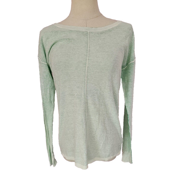 NWT GAP Maternity Organic Cotton Knit Reverse Color Henley Top Shirt Green Sz XS - Picture 1 of 3